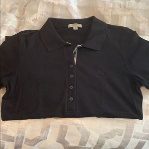 Burberry London black polo with classic plaid